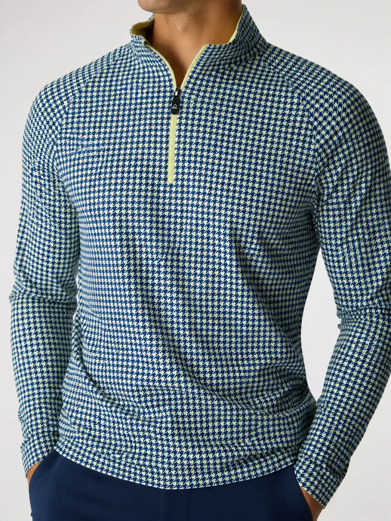 Houndstooth Lime Quarter Zip