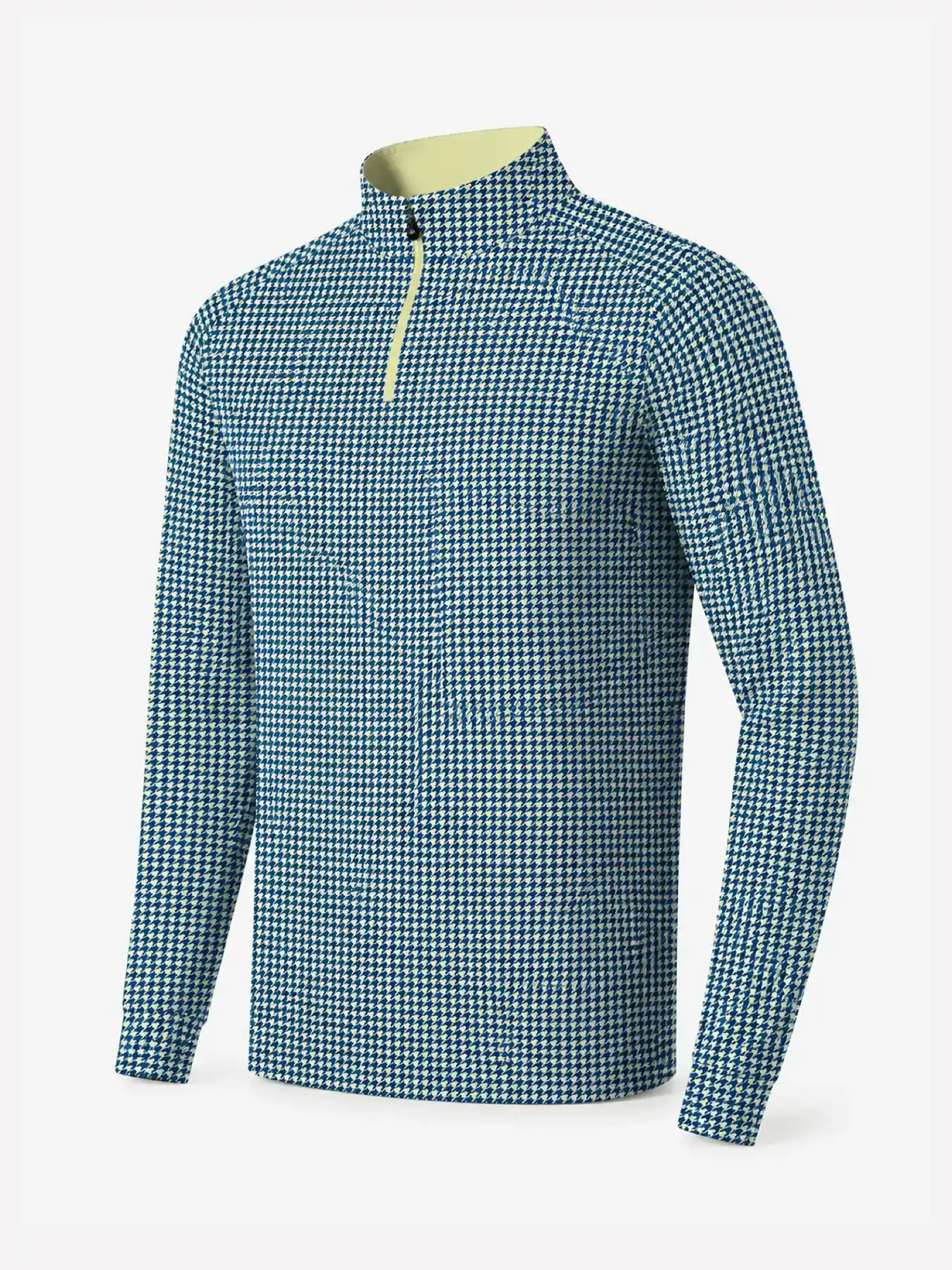 Houndstooth Lime Quarter Zip