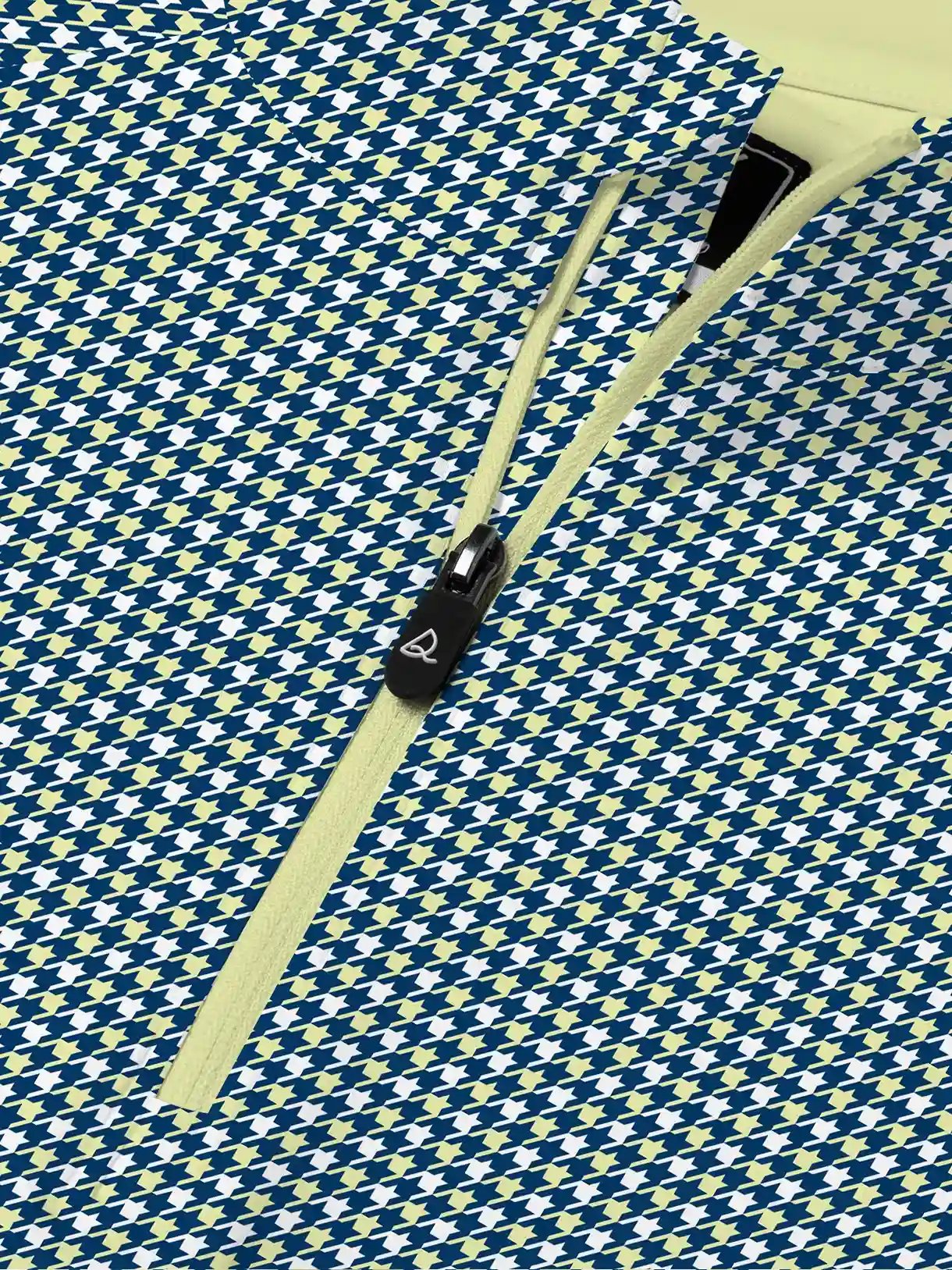 Houndstooth Lime Quarter Zip - Deolax