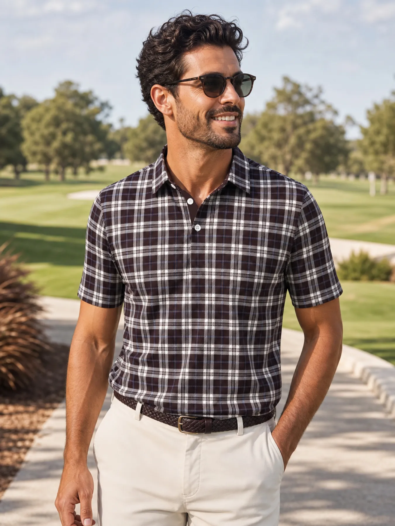 Checked Polo - Ironwood 
