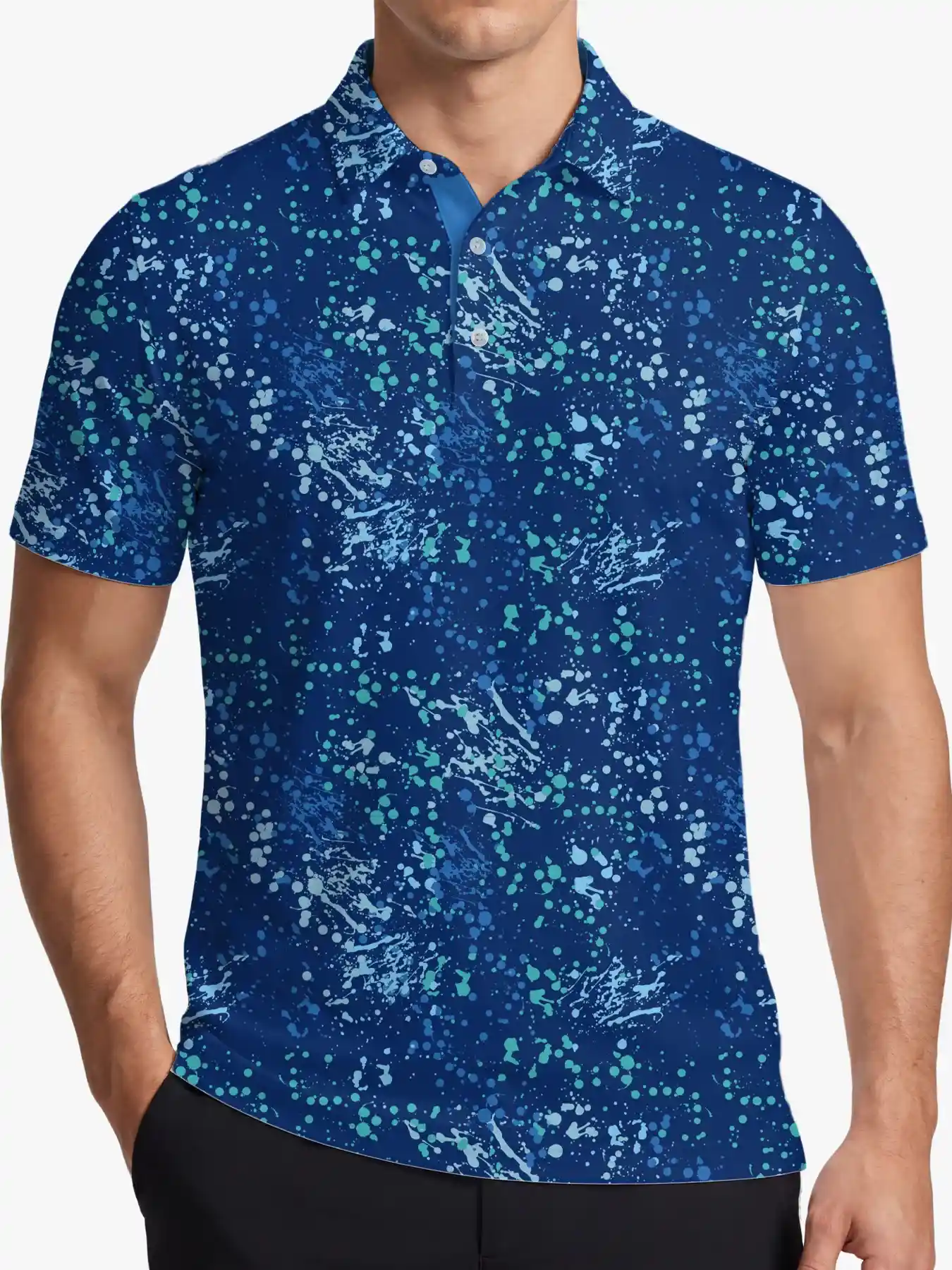 Kinetic Paint Splatter Print Polo - Deolax