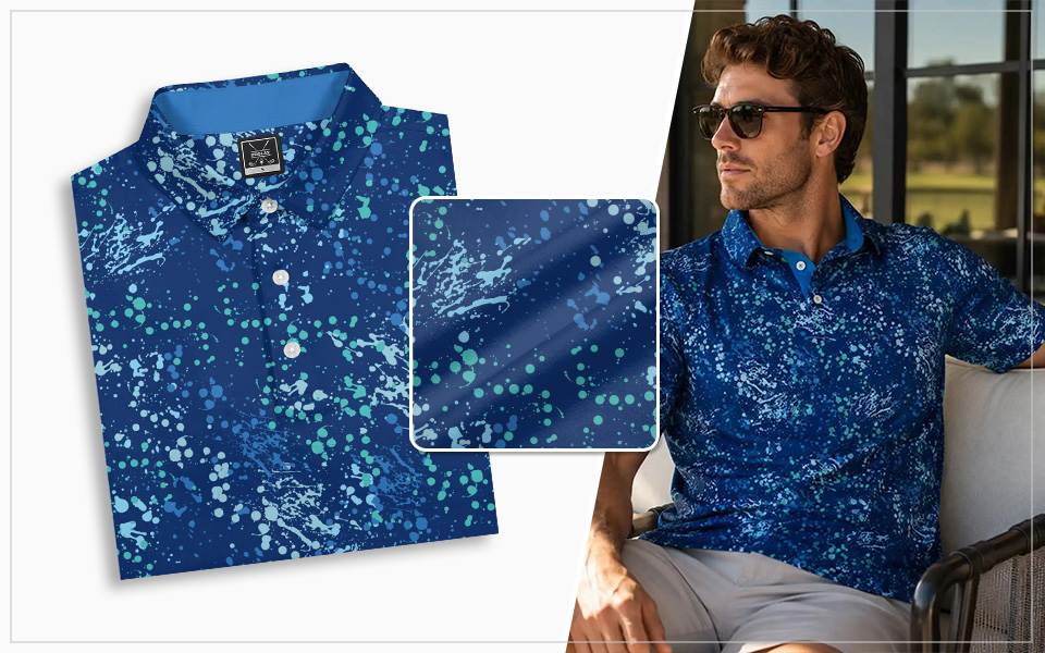 Kinetic Splatter Print Polo