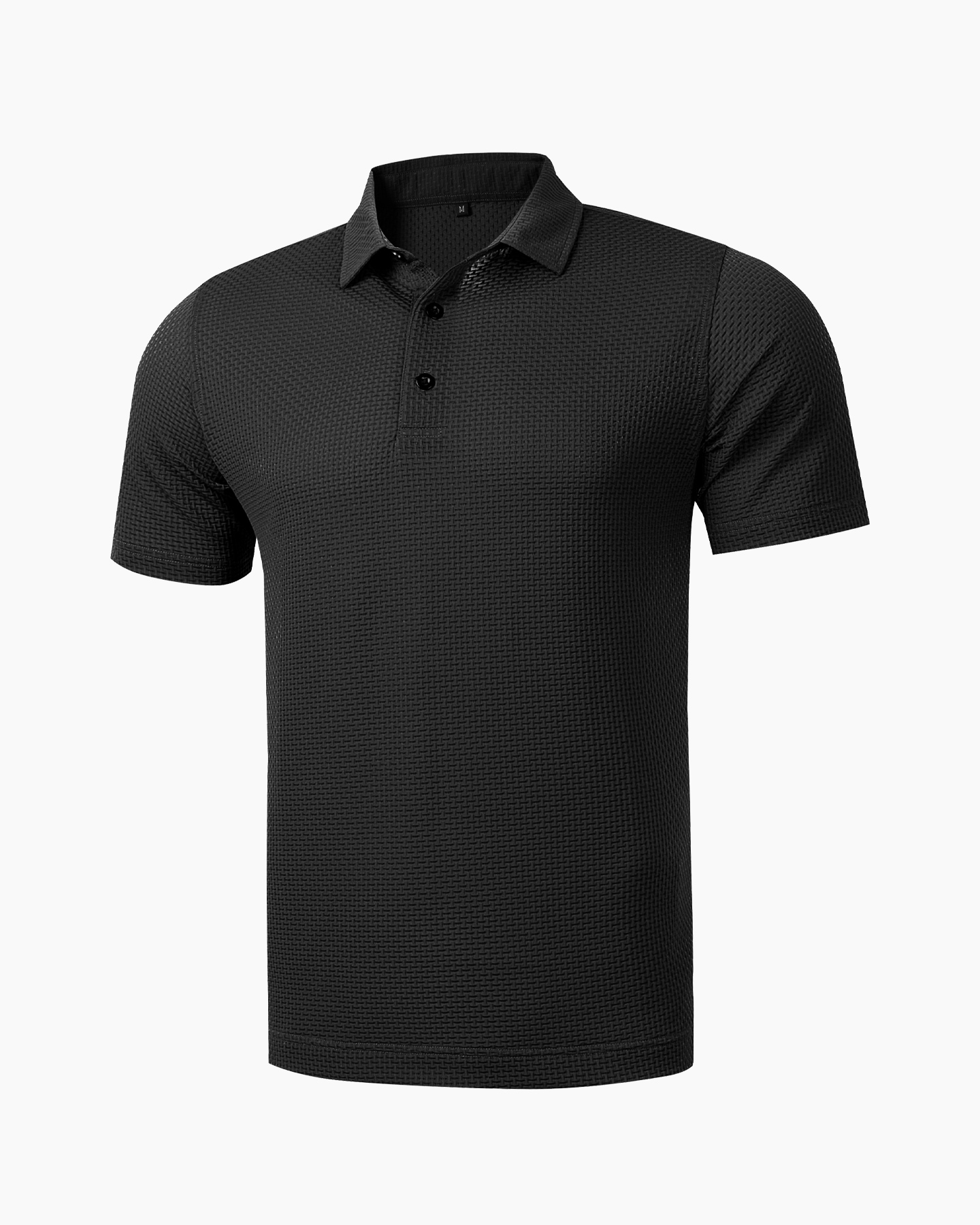 Knit Polo Shirt in black by Deolax