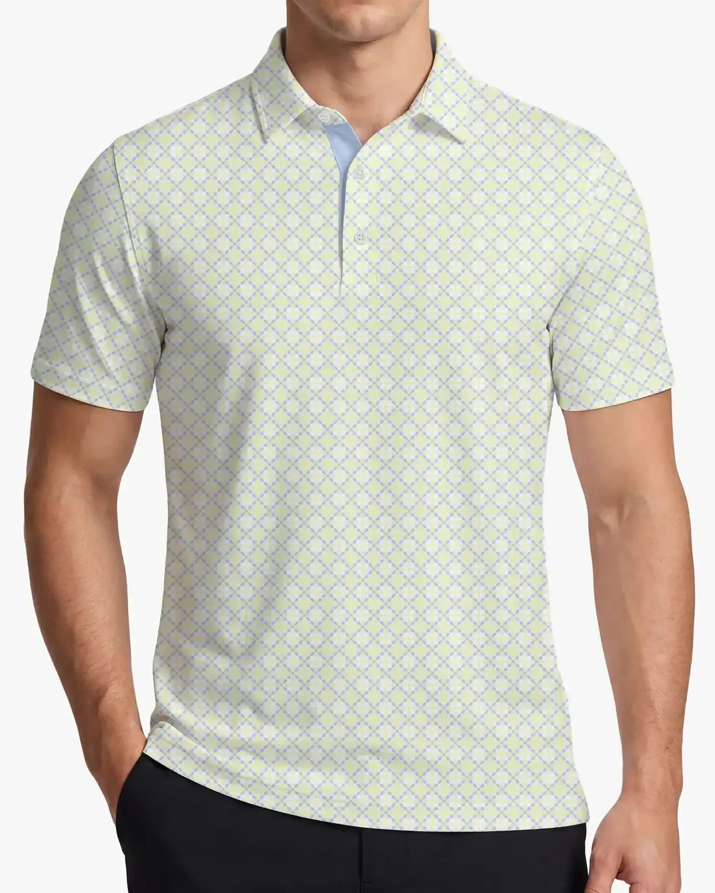  Lattice Print Polo - Deolax