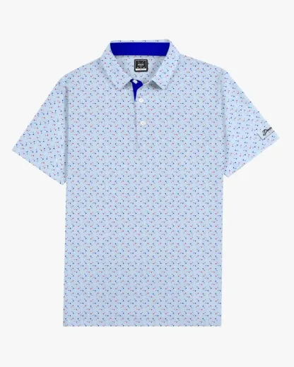 Light Blue Pin Hunter Polo - Deolax
