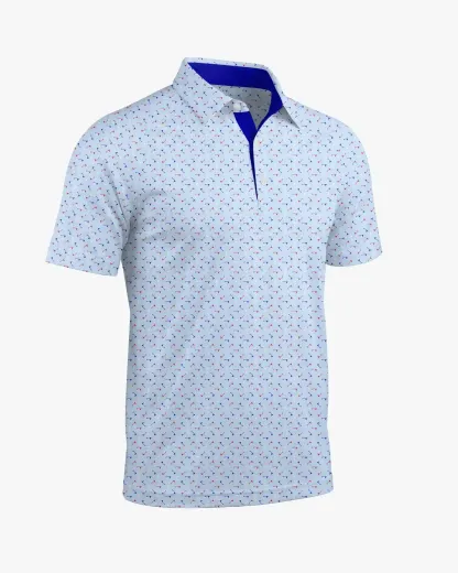 Light Blue Pin Hunter Polo - Deolax