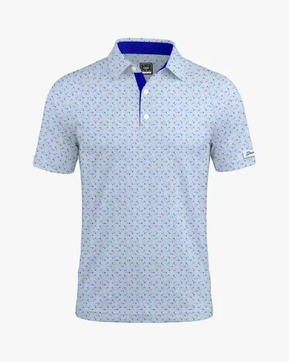 Light Blue Pin Hunter Polo - Deolax