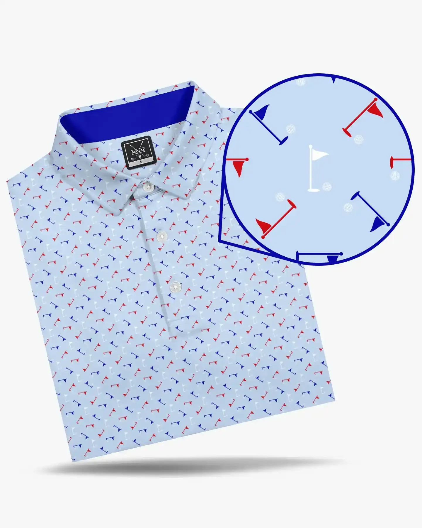 Light Blue Pin Hunter Polo - Deolax