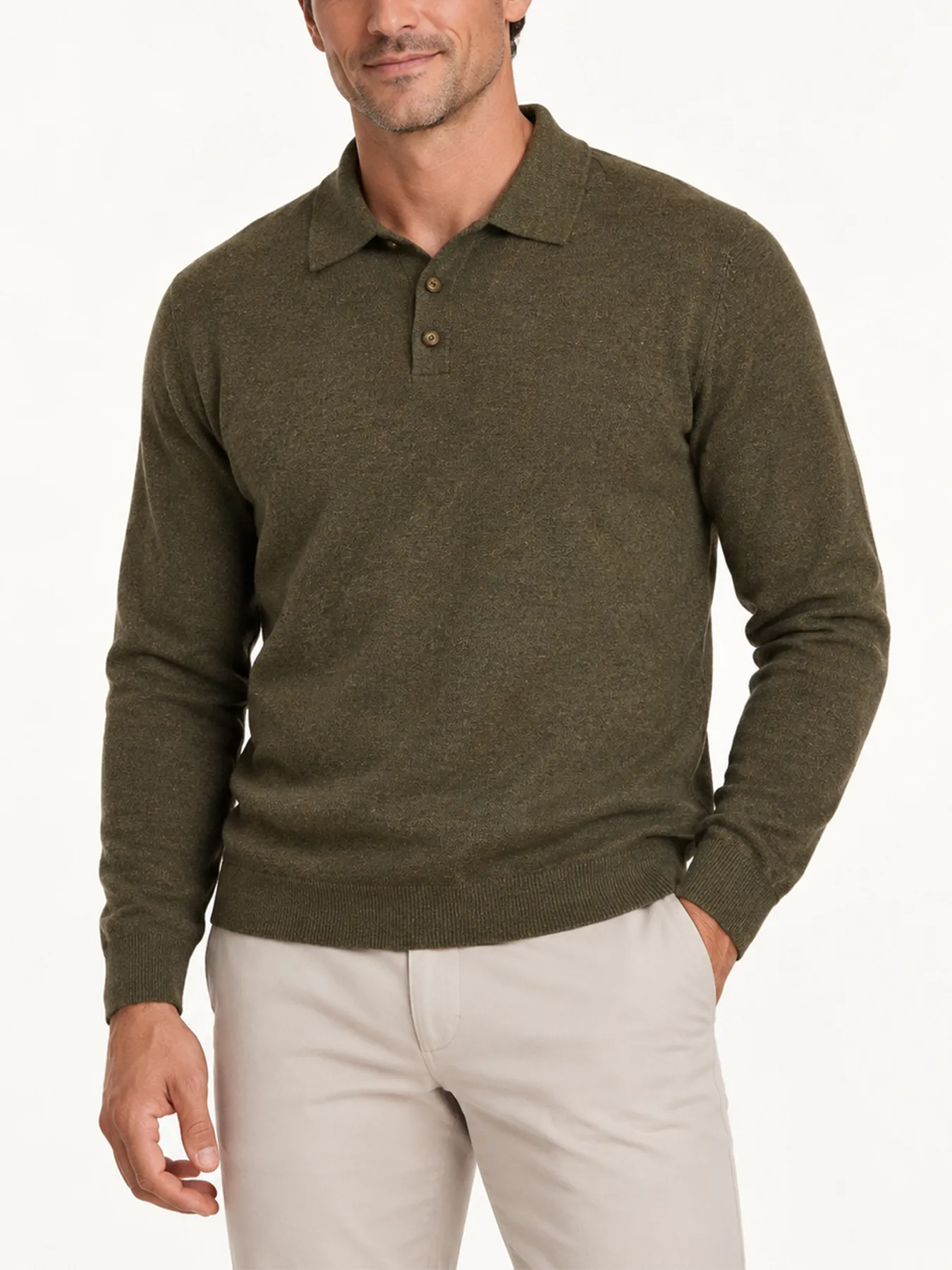 Luxe Core-Spun Long Sleeve Polo