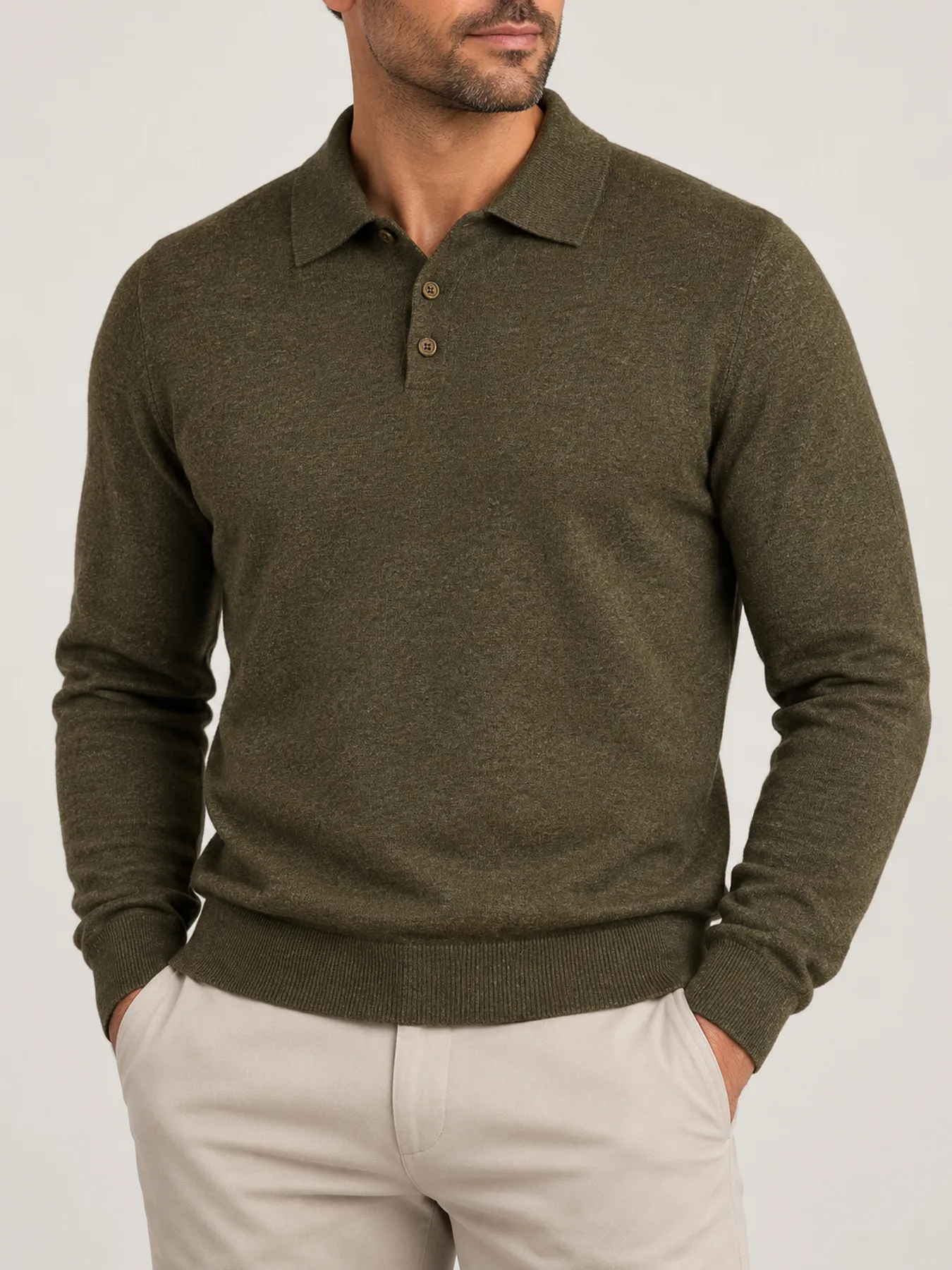Luxe Core-Spun Long Sleeve Polo