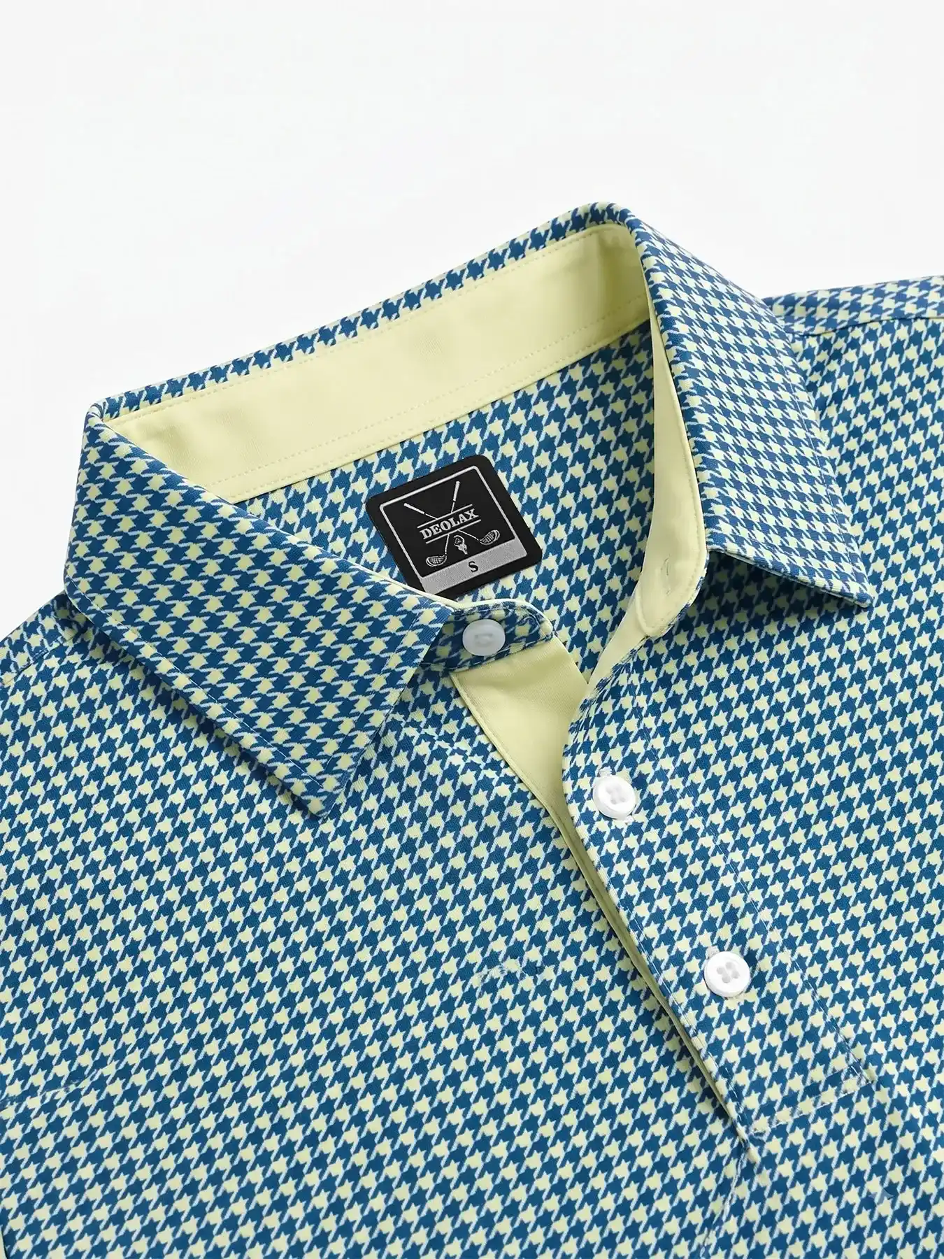 Houndstooth Lime Polo
