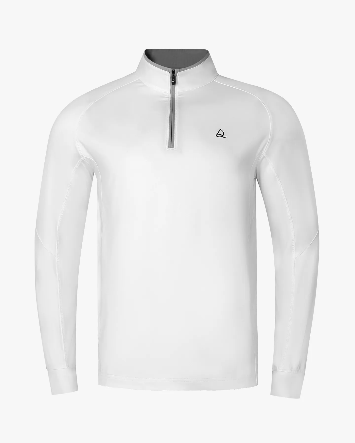 Mens White Golf  Quarter Zip Pullover with Pocket - Deolax
