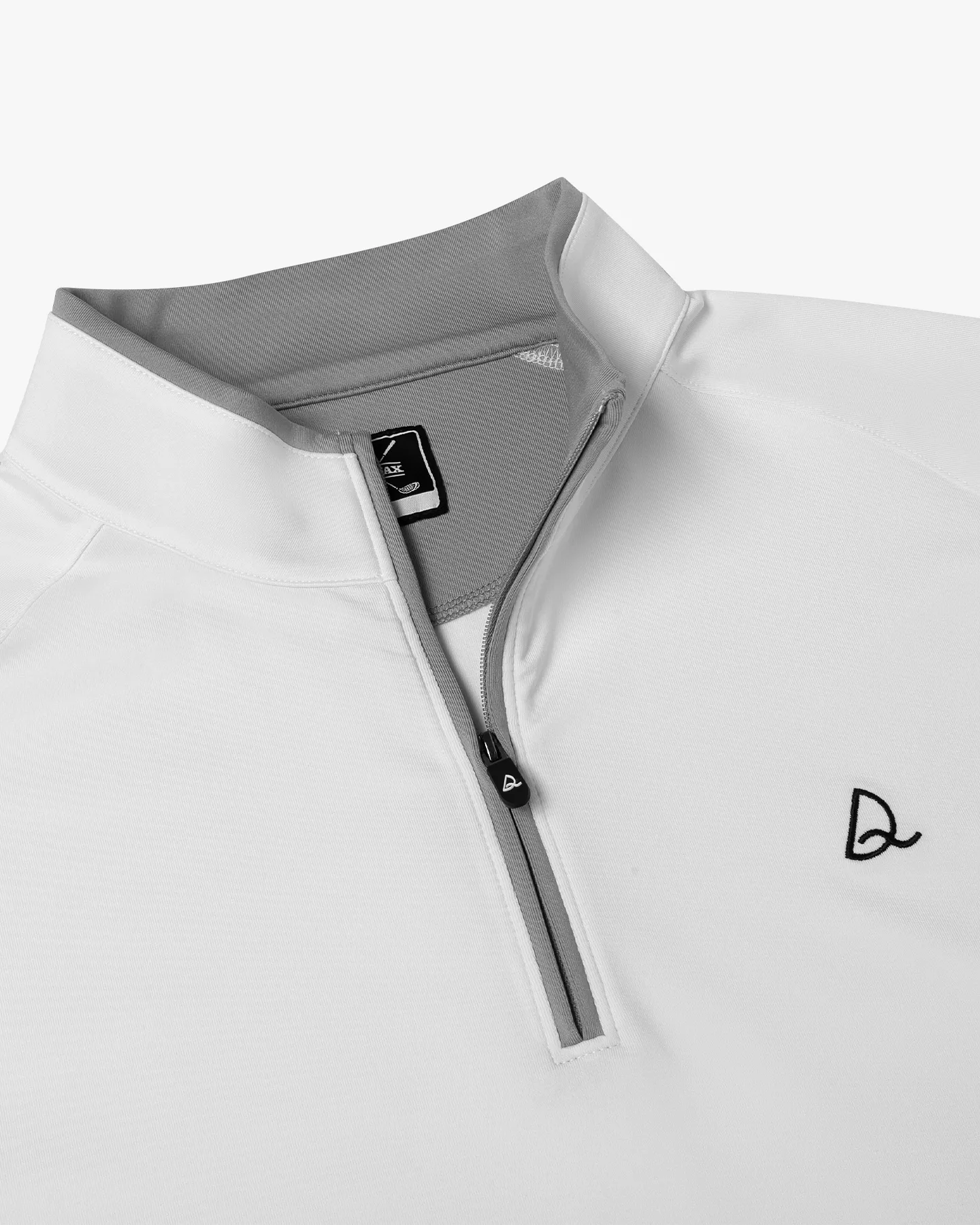 Mens White Golf Quarter Zip Pullover with Pocket - Deolax
