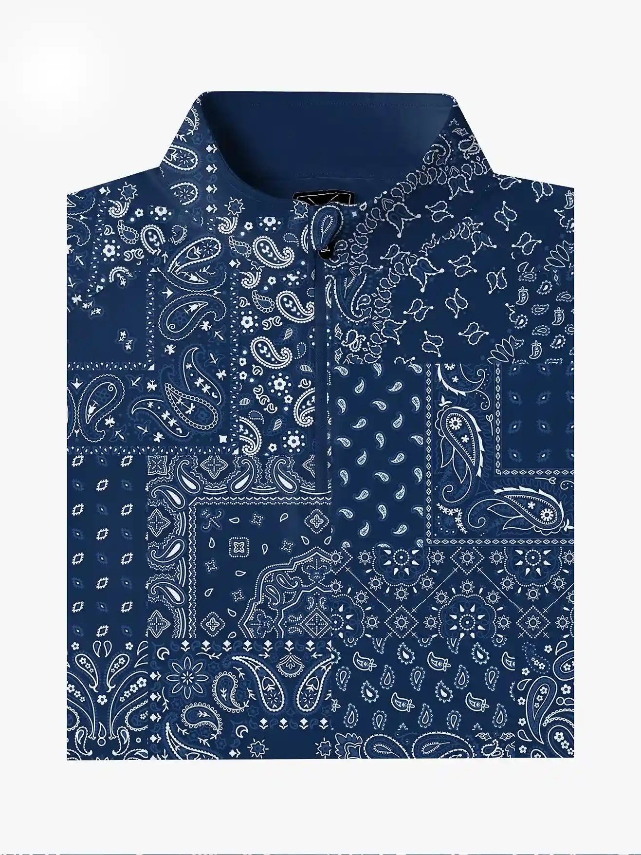 Midnight Bandana Quarter Zip Pullover - Deolax