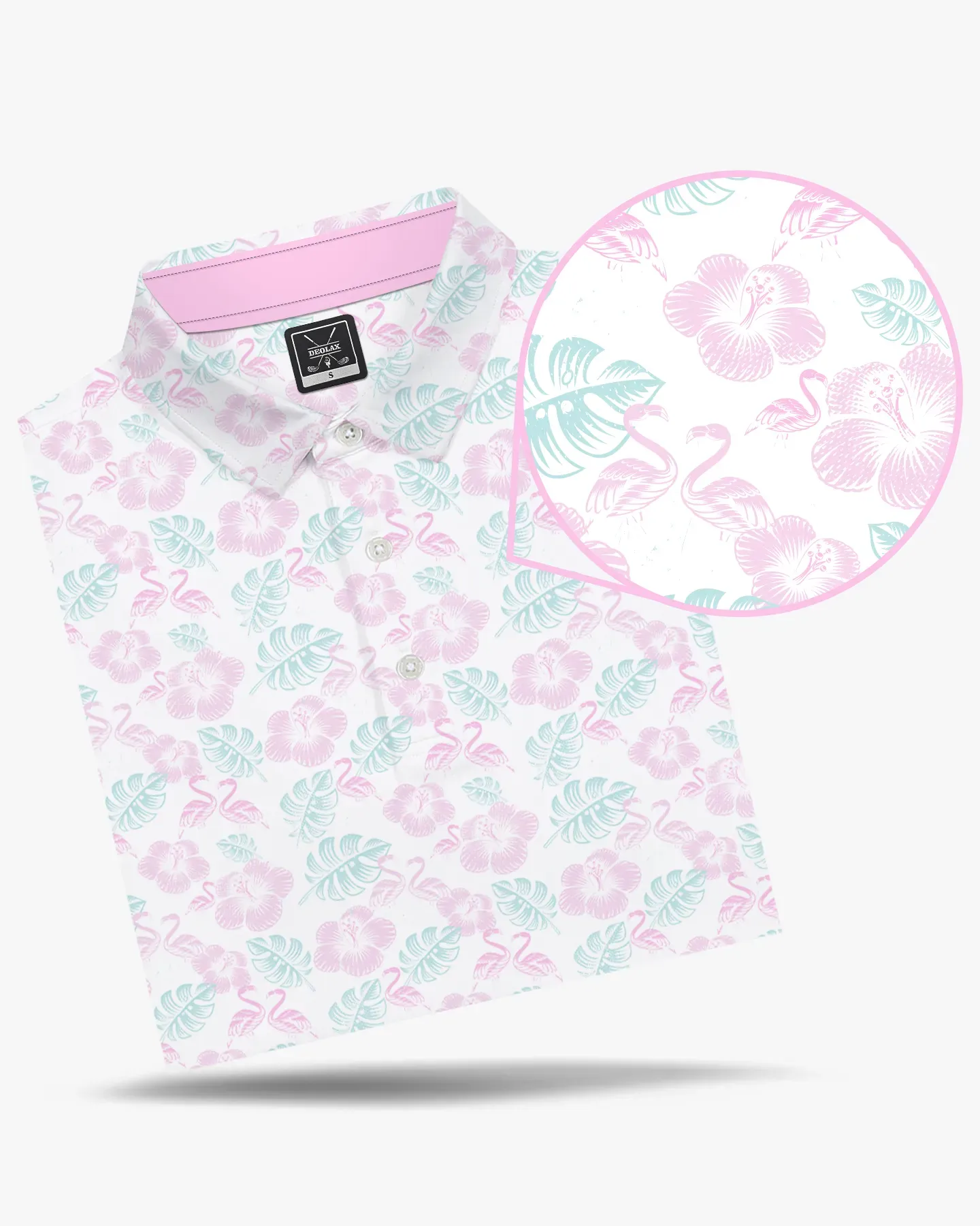 Pink Mingos Hawaiian Polo - Deolax