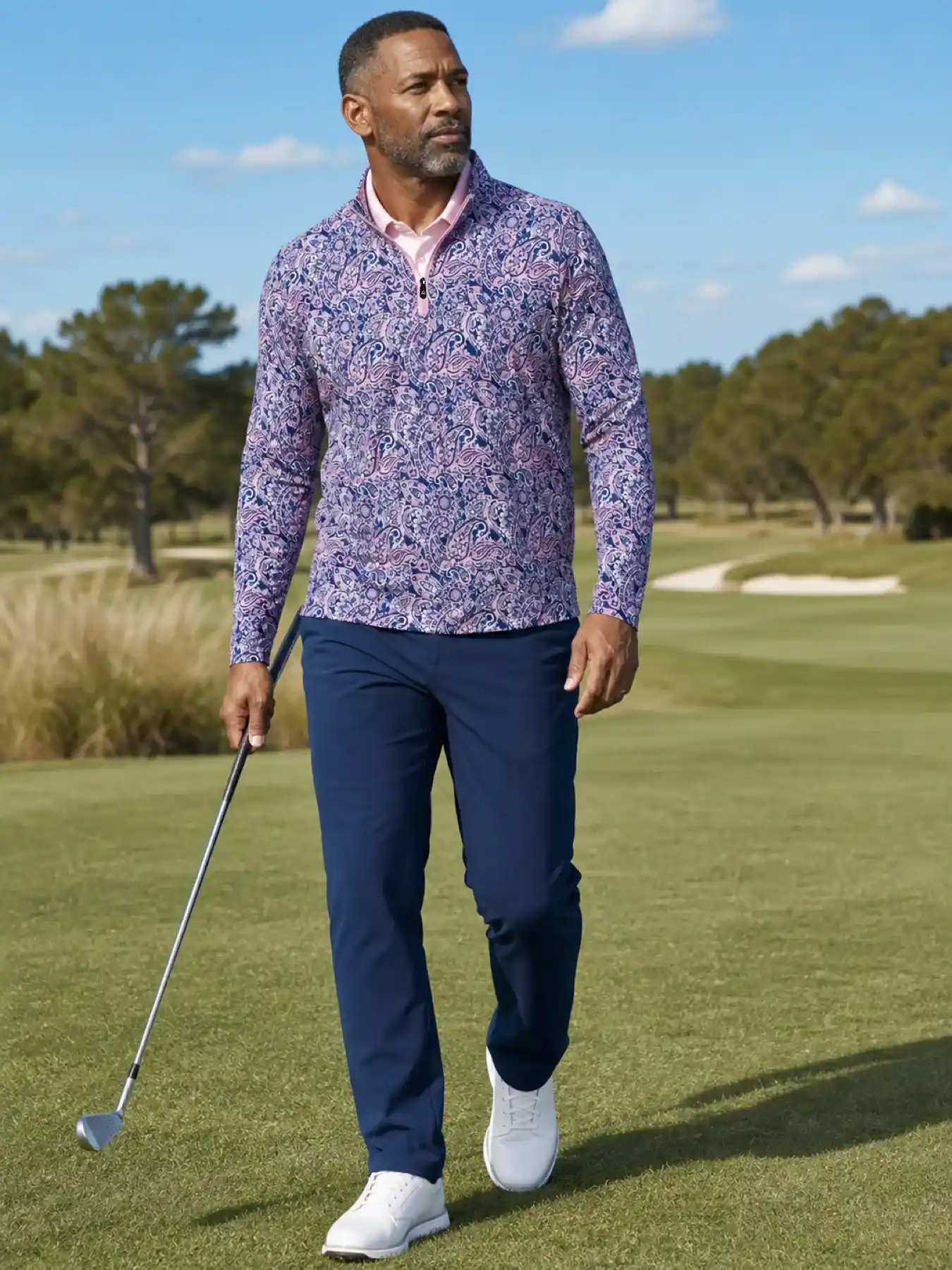 Midnight Pink Paisley Quarter Zip