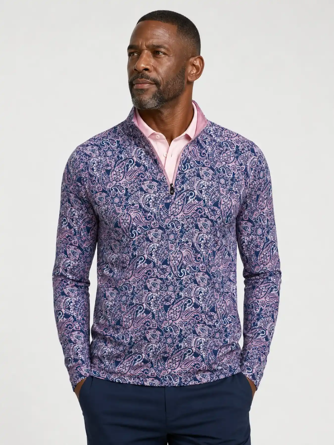 Midnight Pink Paisley Quarter Zip