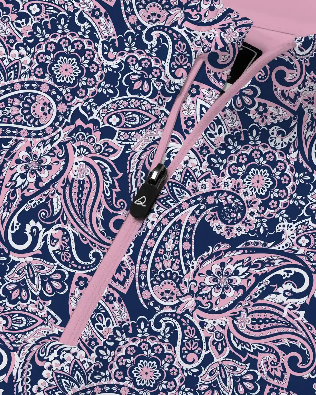 Midnight Pink Paisley Quarter Zip - Deolax