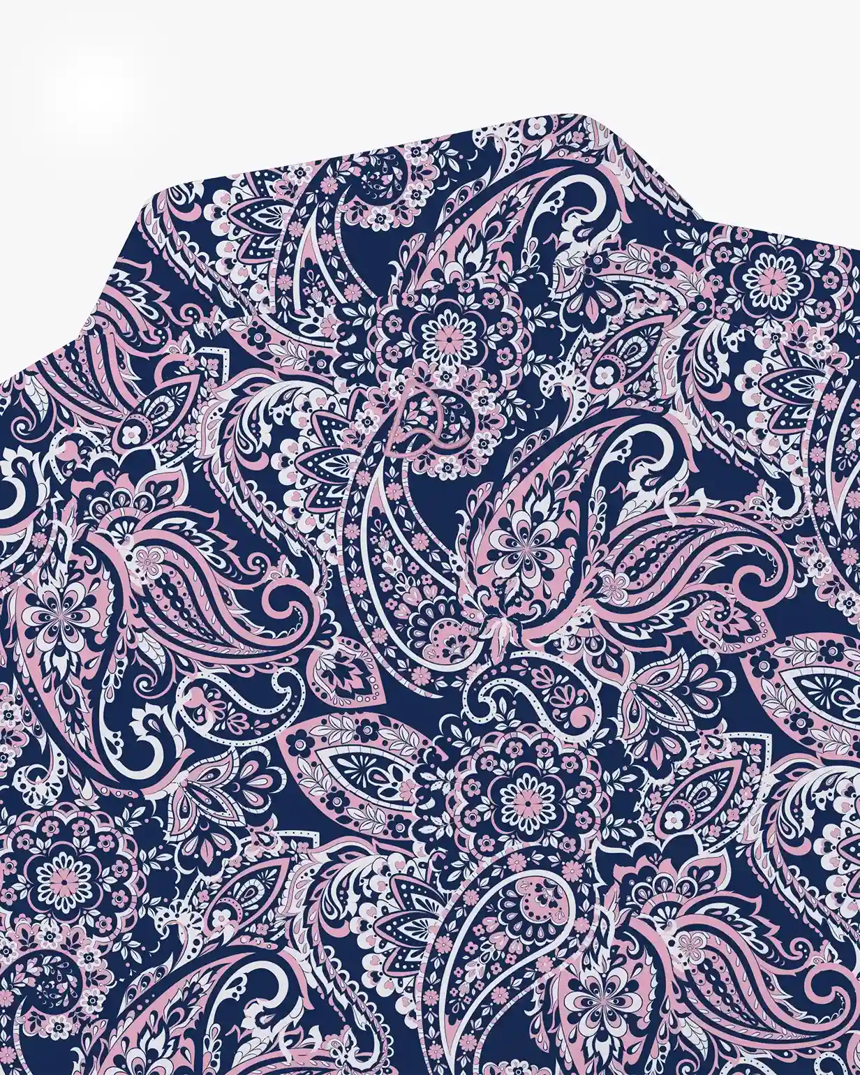 Midnight Pink Paisley Quarter Zip - Deolax