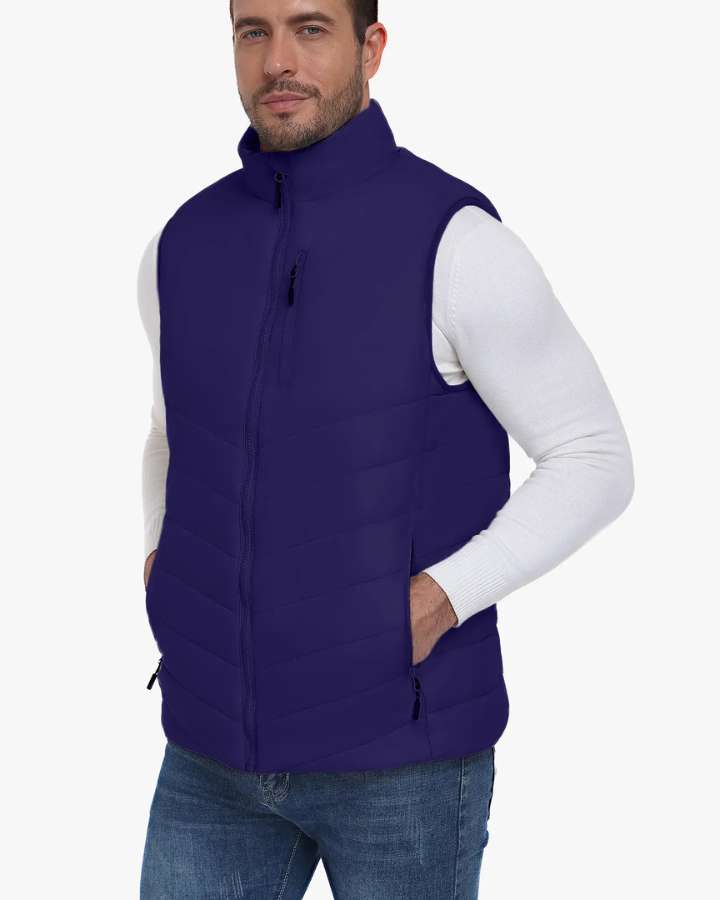 Navy Blue Men's Heated Softshell Vest