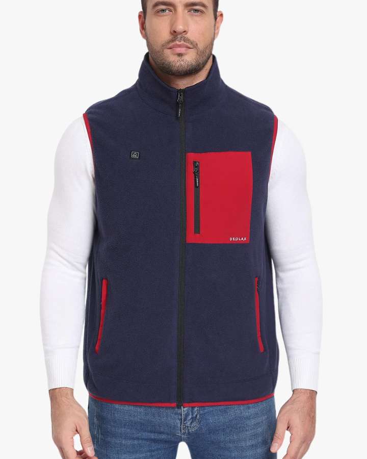 Navy Men's Heated Fleece Vest