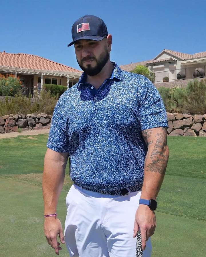 Navy Paisley Polo