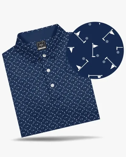 Navy Pin Hunter Polo - Deolax