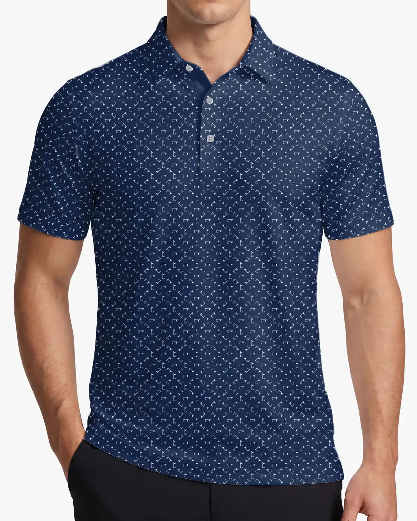 Navy Pin Hunter Polo - Deolax