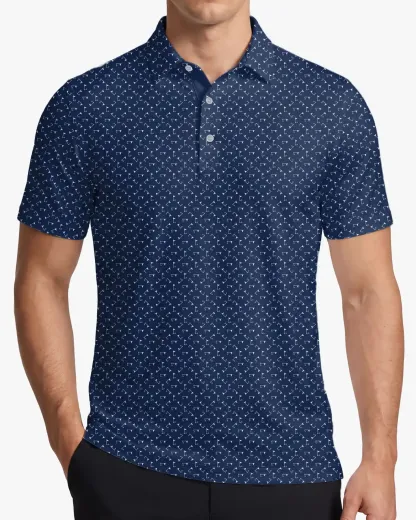 Navy Pin Hunter Polo - Deolax