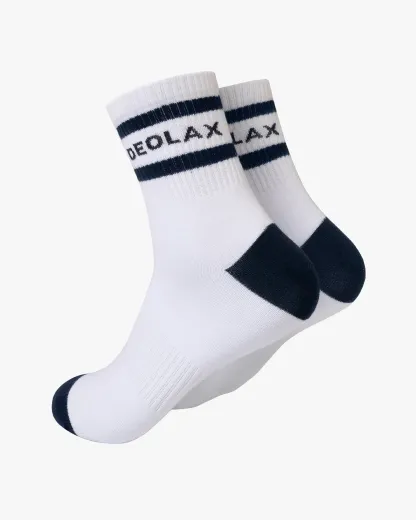 Striped Quarter Crew Socks - Navy - Deolax