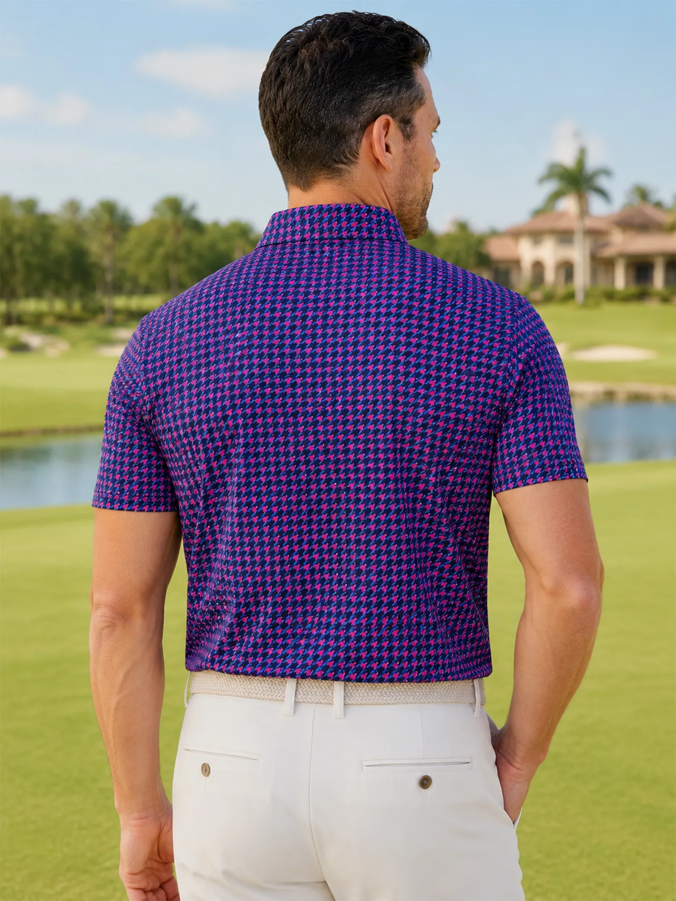 Nebula Houndstooth Polo