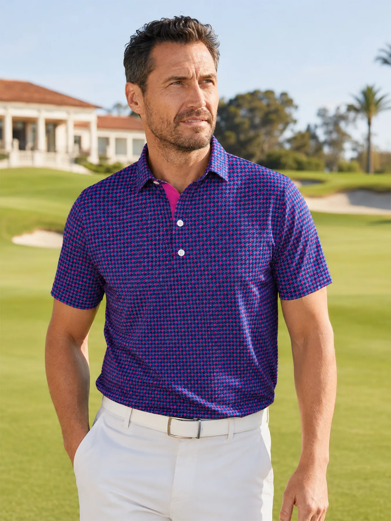 Nebula Houndstooth Polo