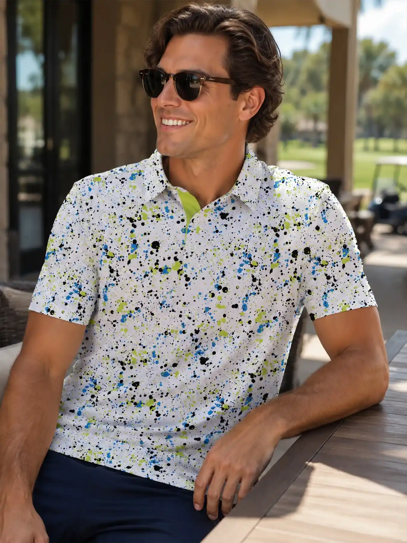 Neon Splatter Polo