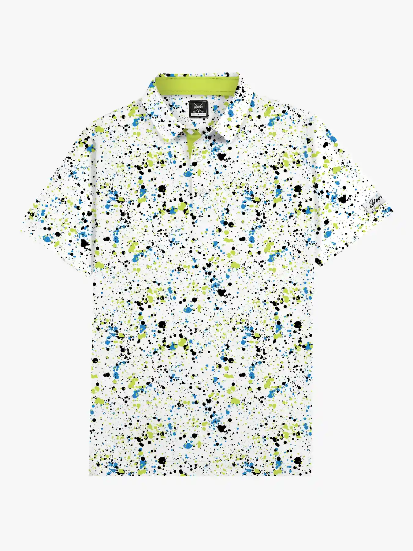 Neon Men's Green Splatter Polo - Deolax