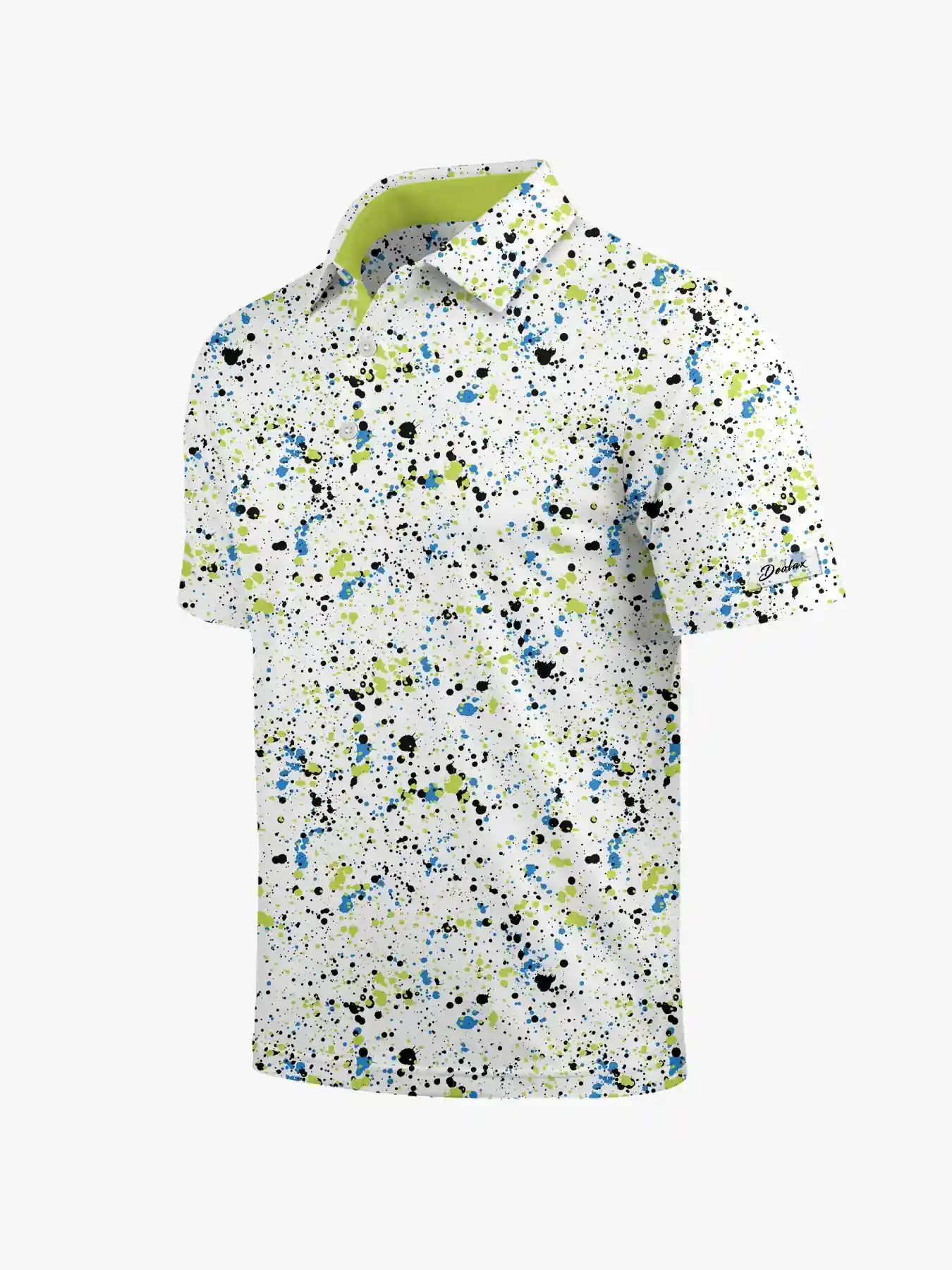 Neon Men's Green Splatter Polo - Deolax