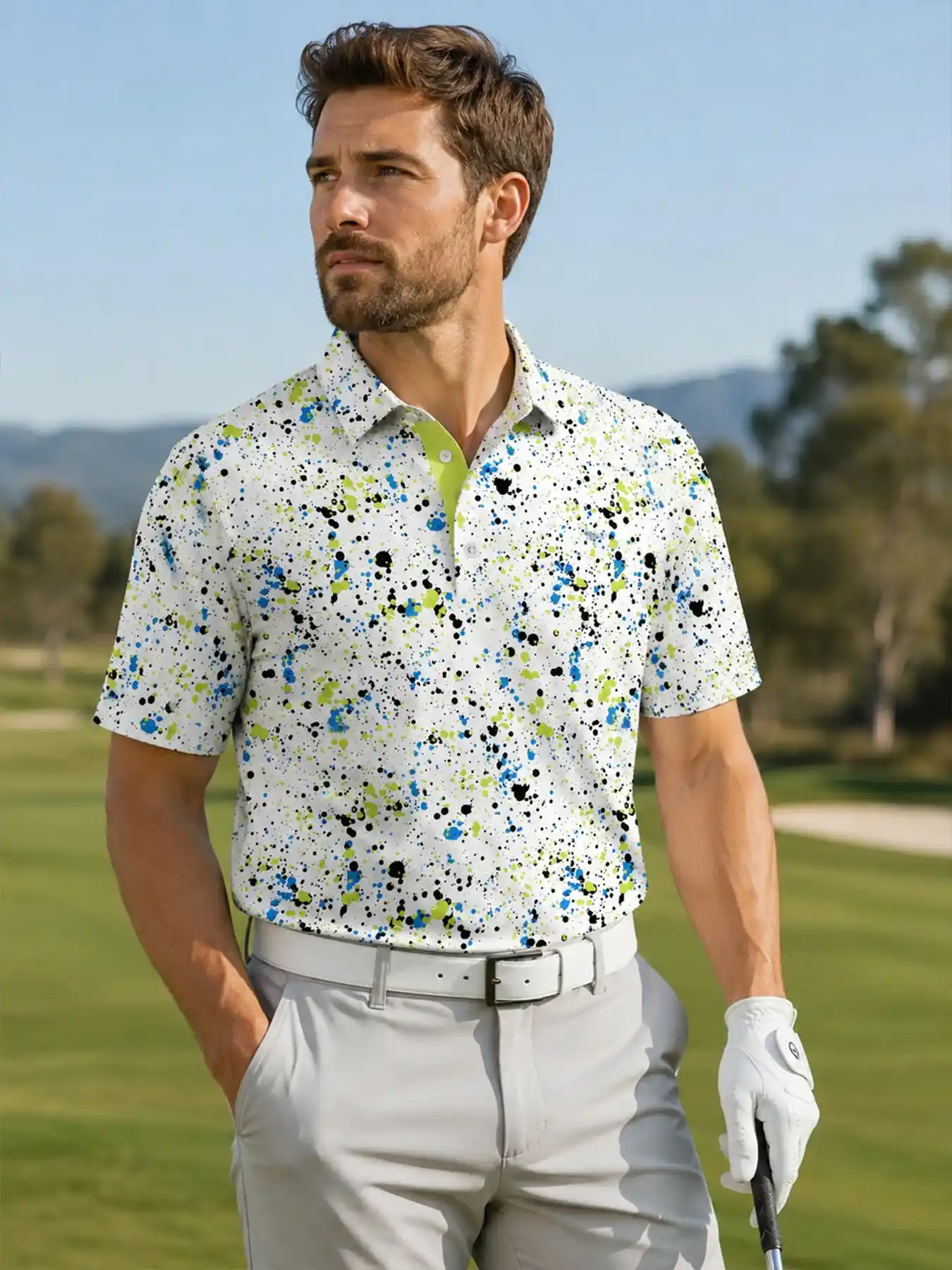 Neon Splatter Polo