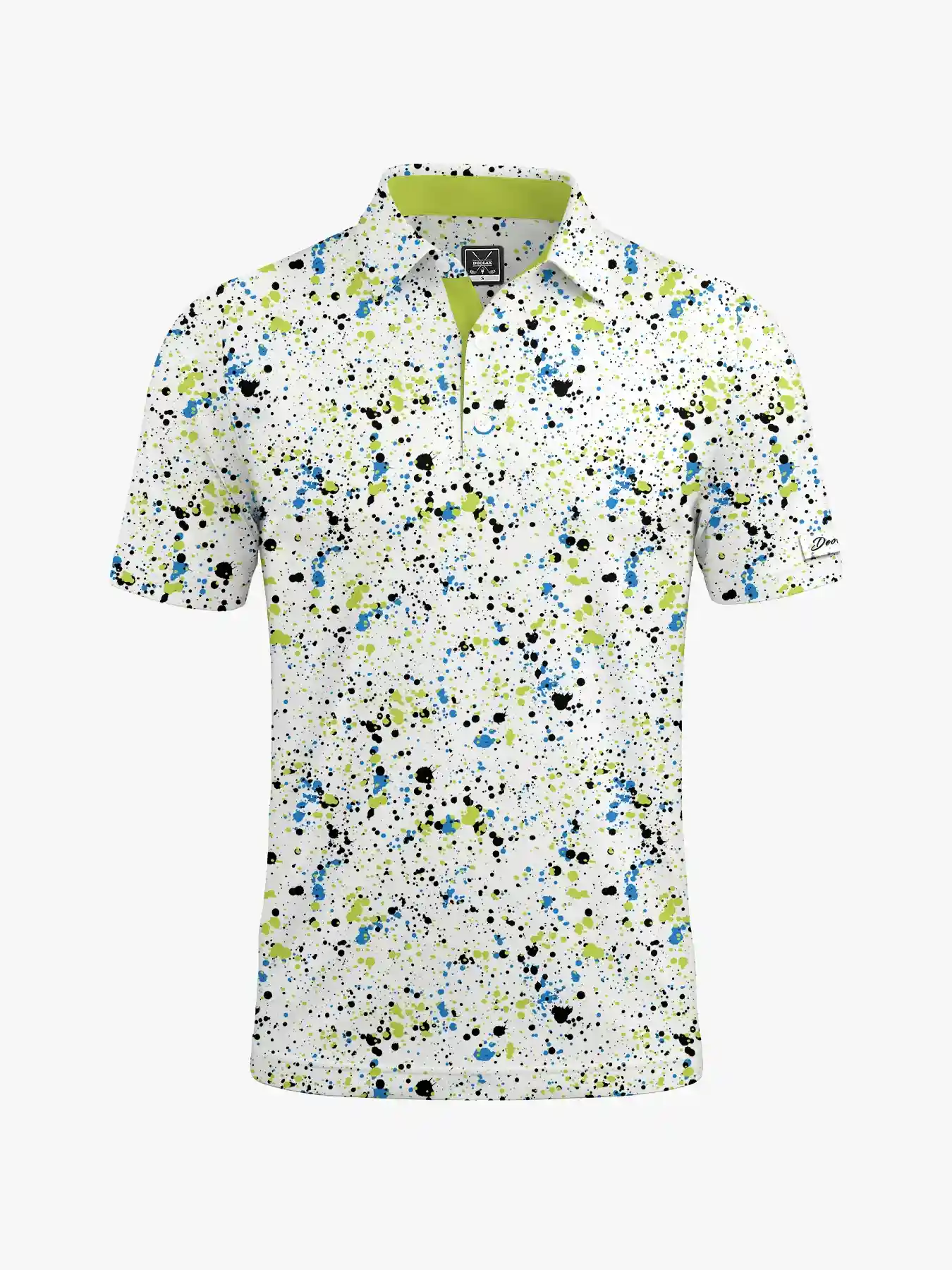 Neon Men's Green Splatter Polo - Deolax