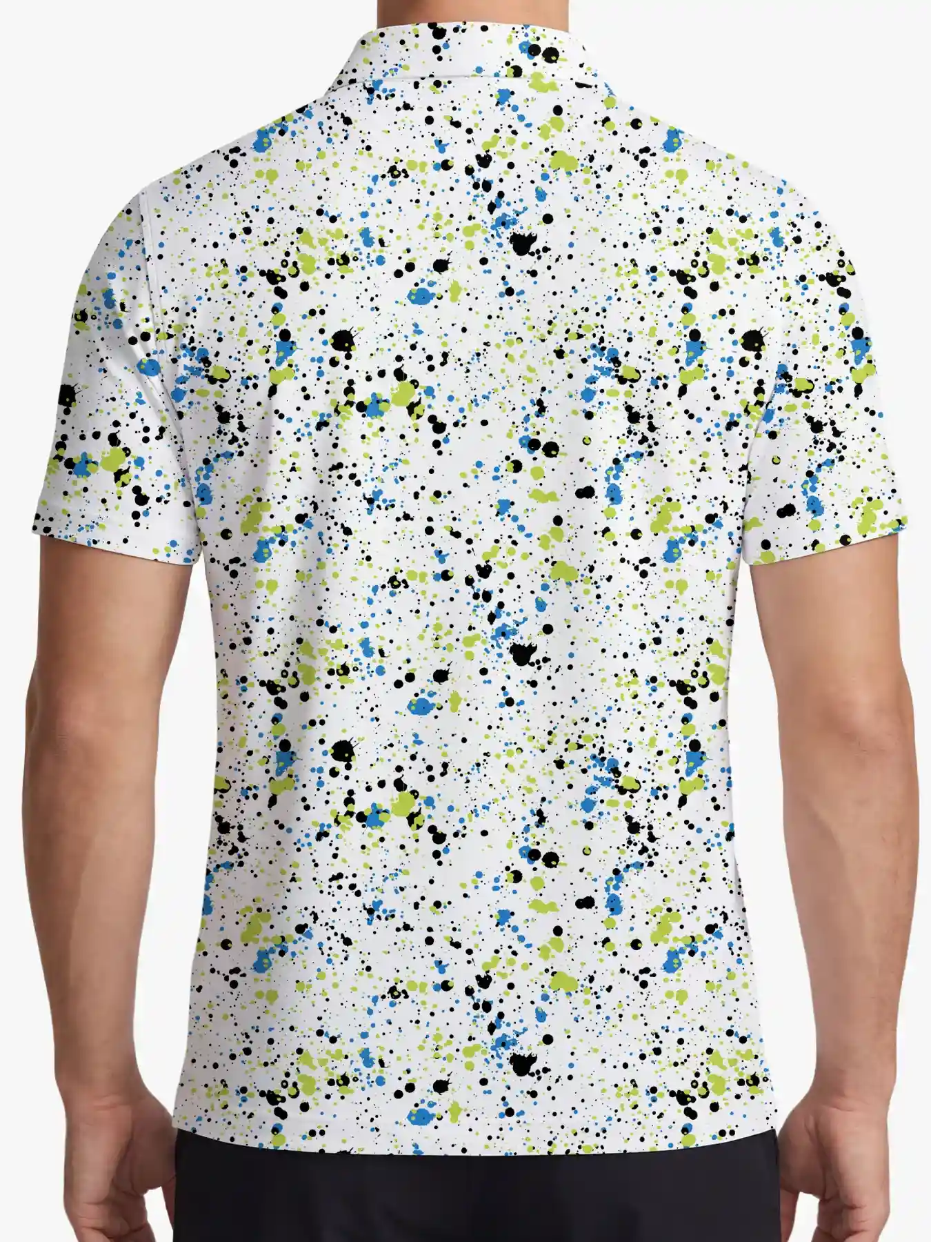 Neon Men's Green Splatter Polo - Deolax