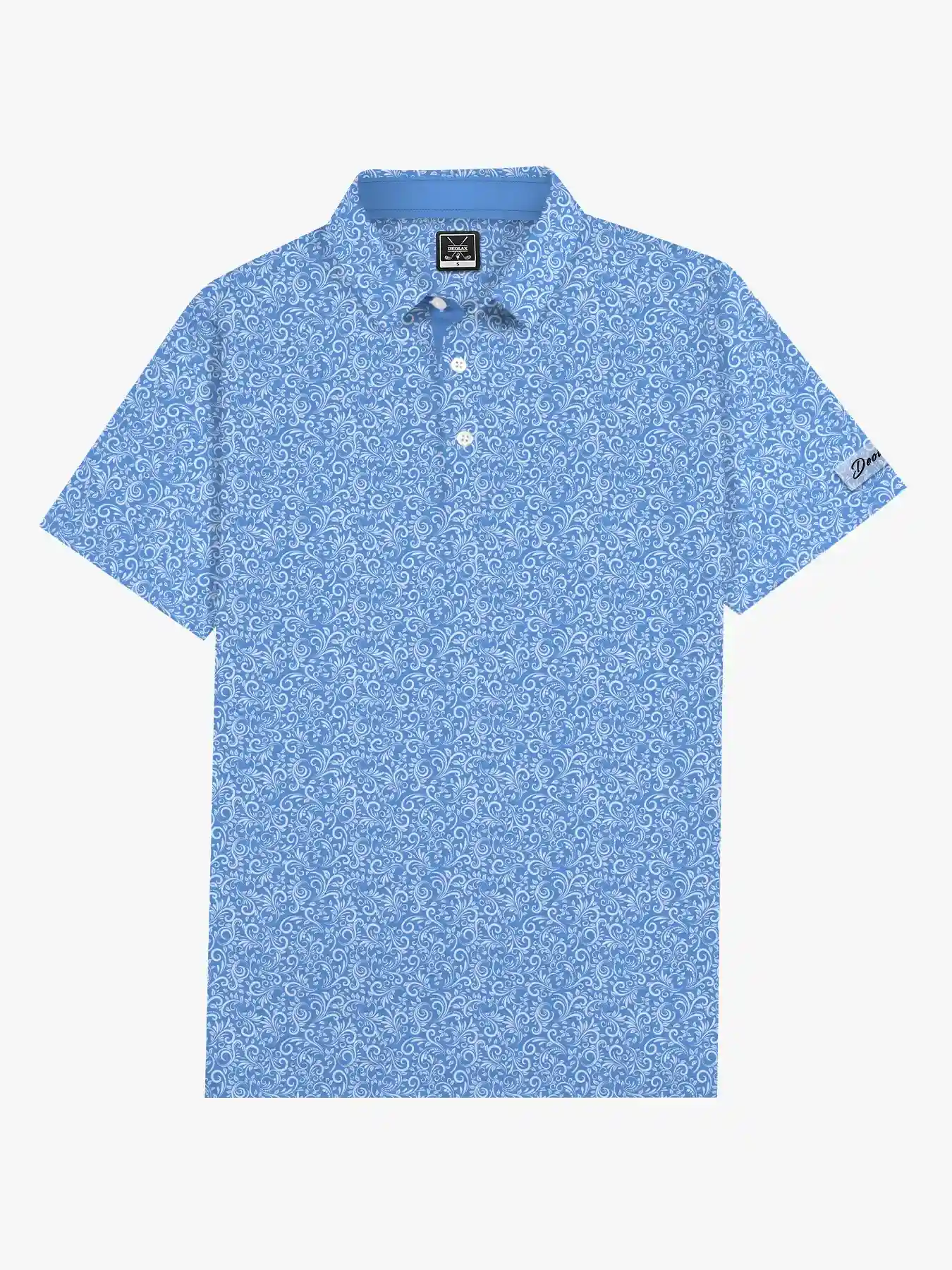 Men's Ocean Blue Paisley Polo - Deolax
