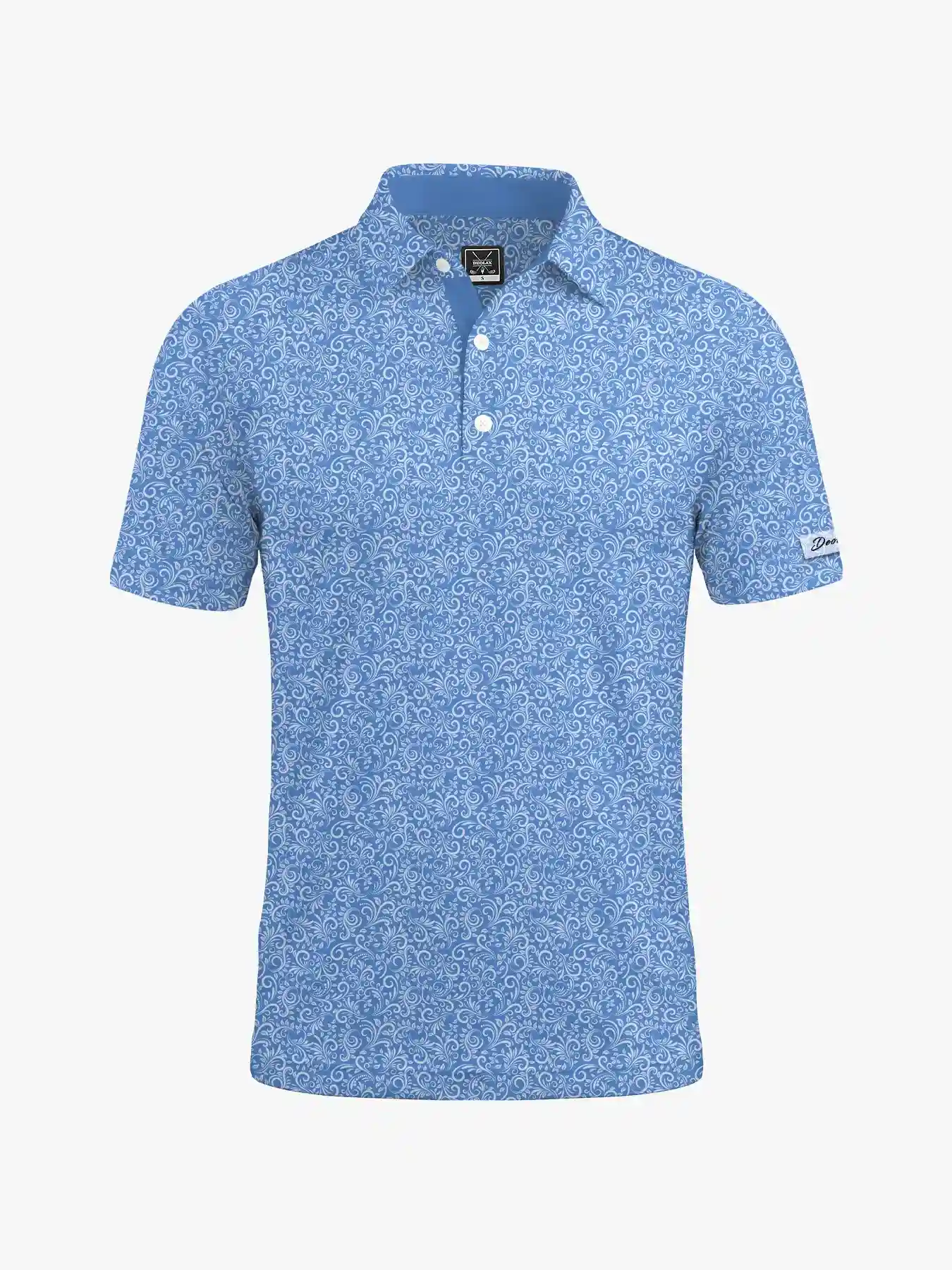 Men's Ocean Blue Paisley Polo - Deolax
