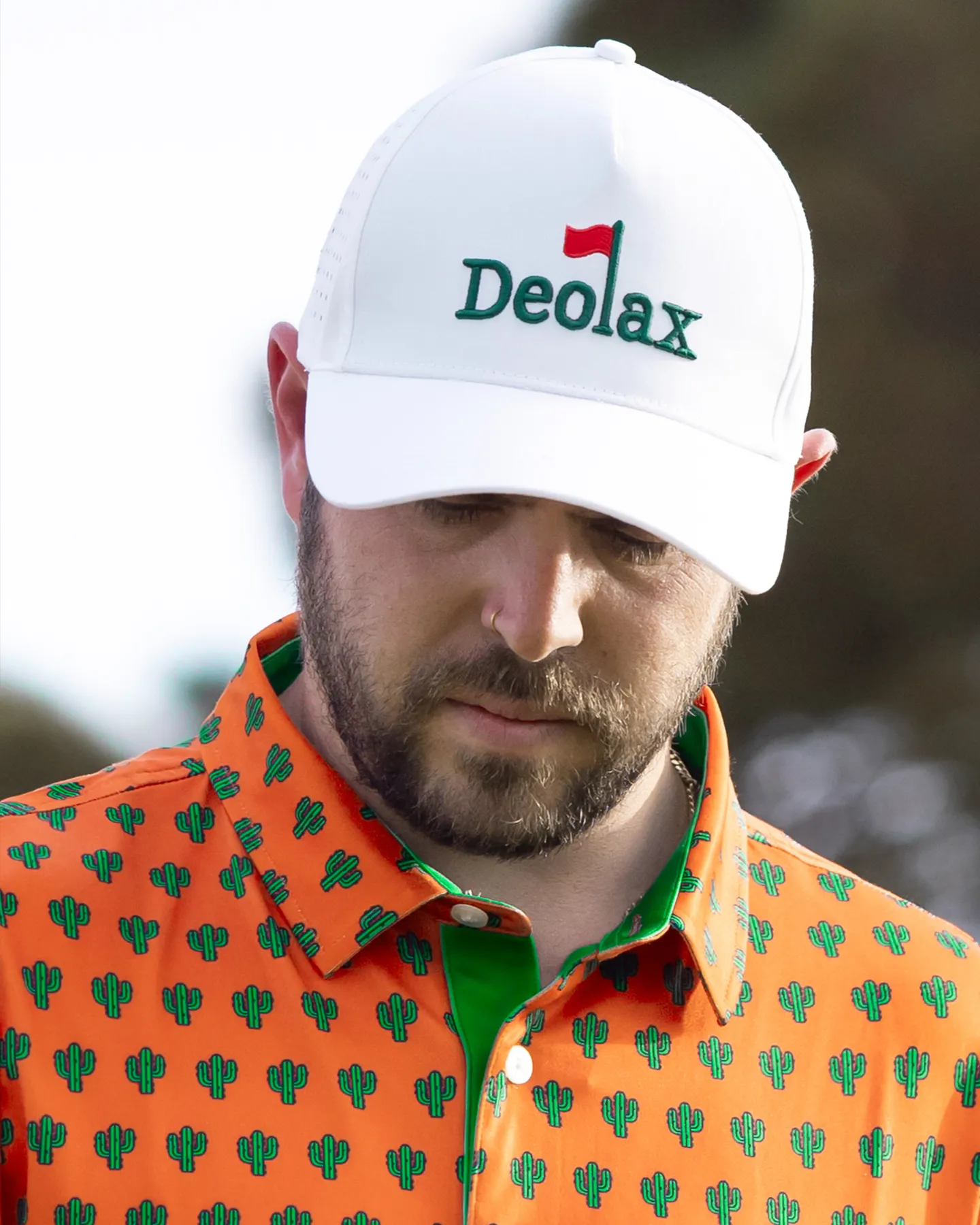  Orange Cactus Print Polo