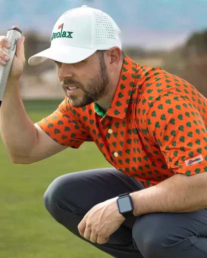  Orange Cactus Print Polo