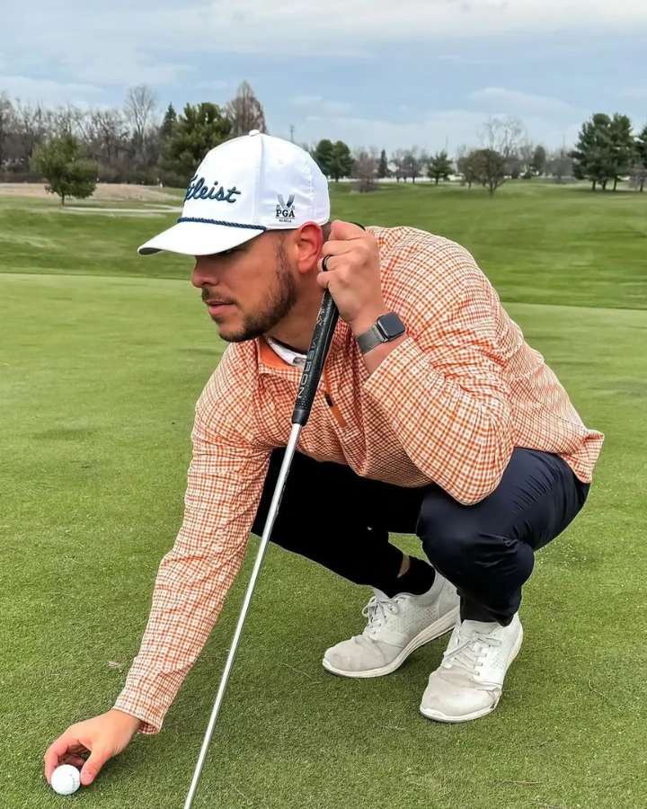 Orange Checked Quarter Zip