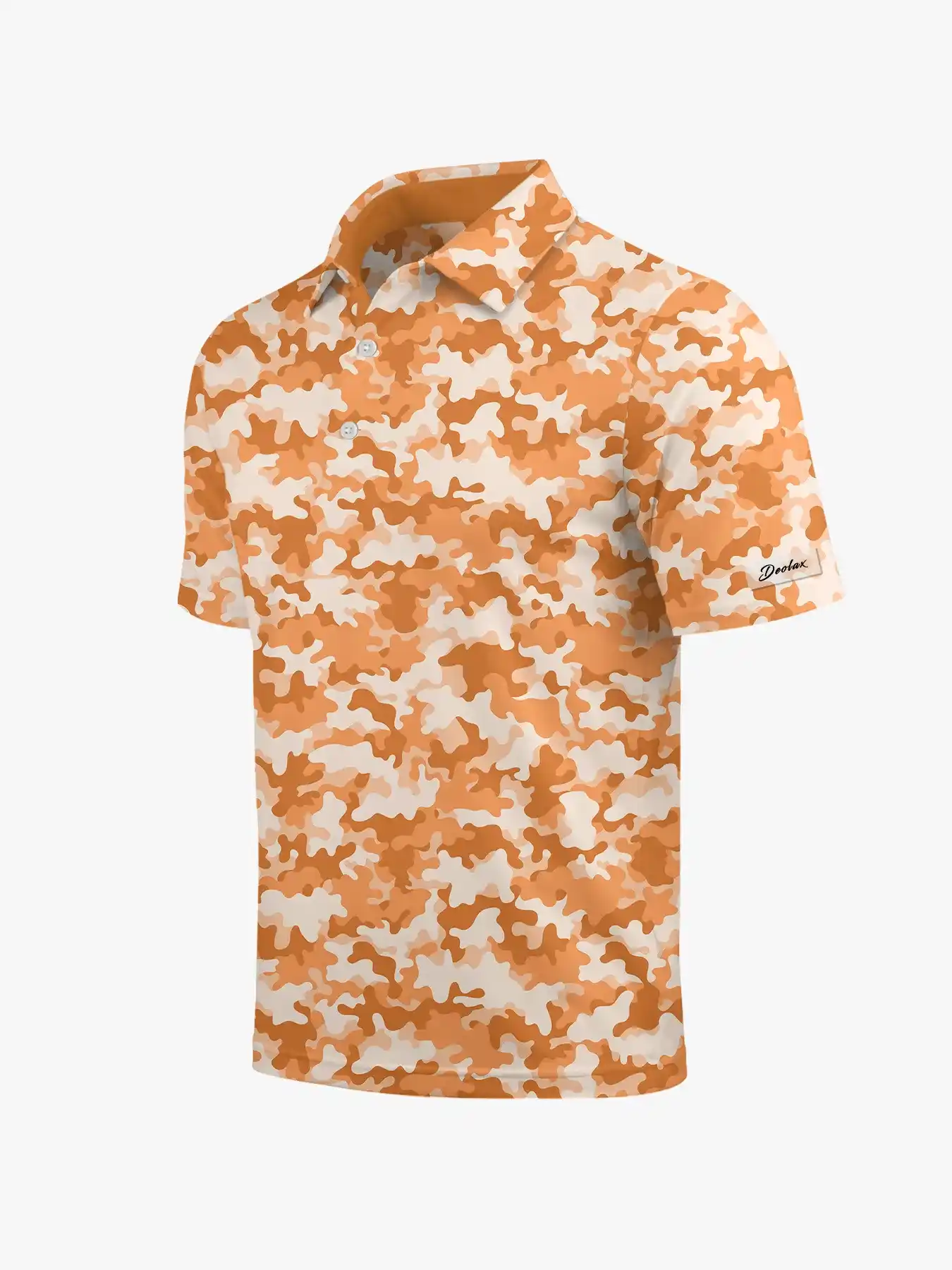 Orange Texas Camo Golf Polo - Deolax