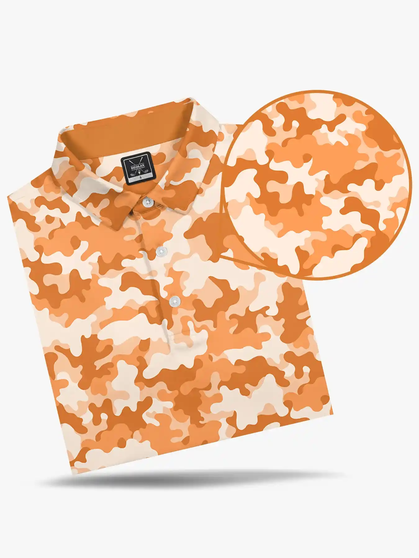 Orange Texas Camo Golf Polo - Deolax