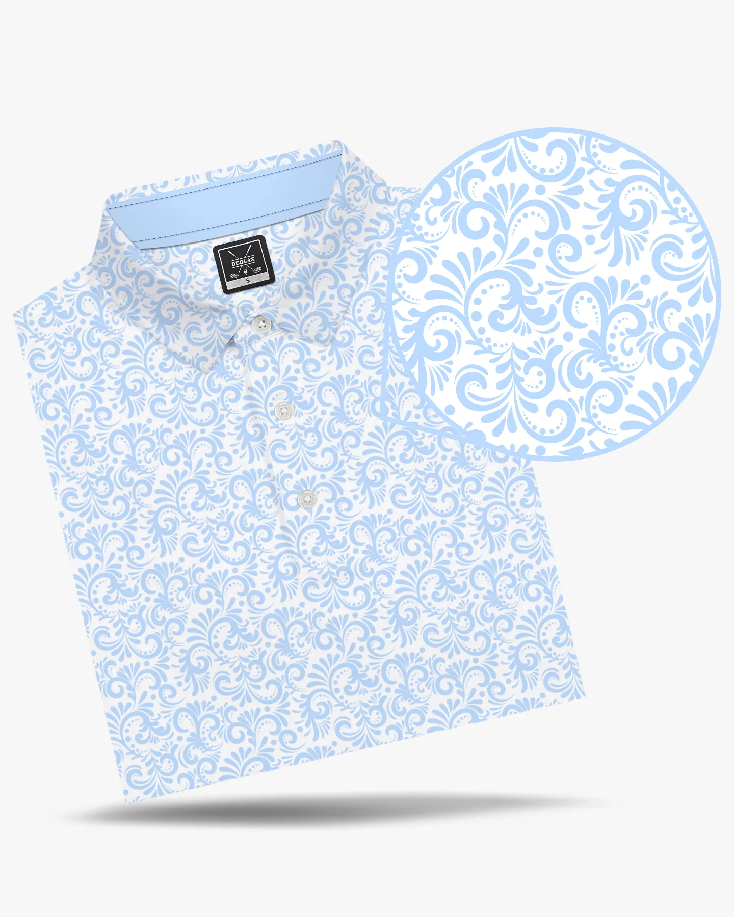 Paisley Blue Golf Polo - Deolax