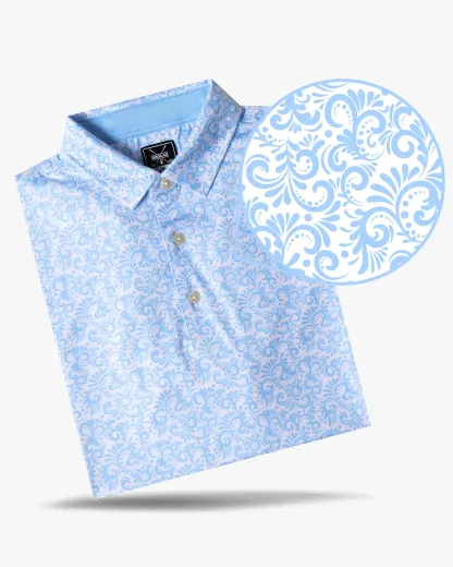 Paisley Blue Polo - Deolax