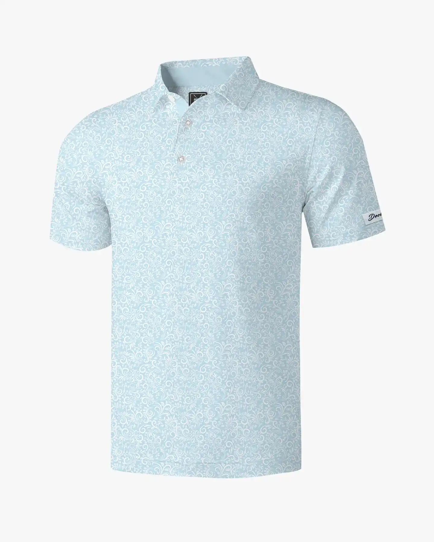 Light Blue Paisley Polo - Deolax