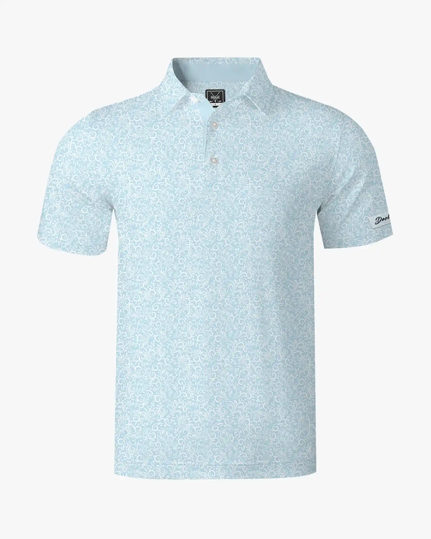 Light Blue Paisley Polo - Deolax