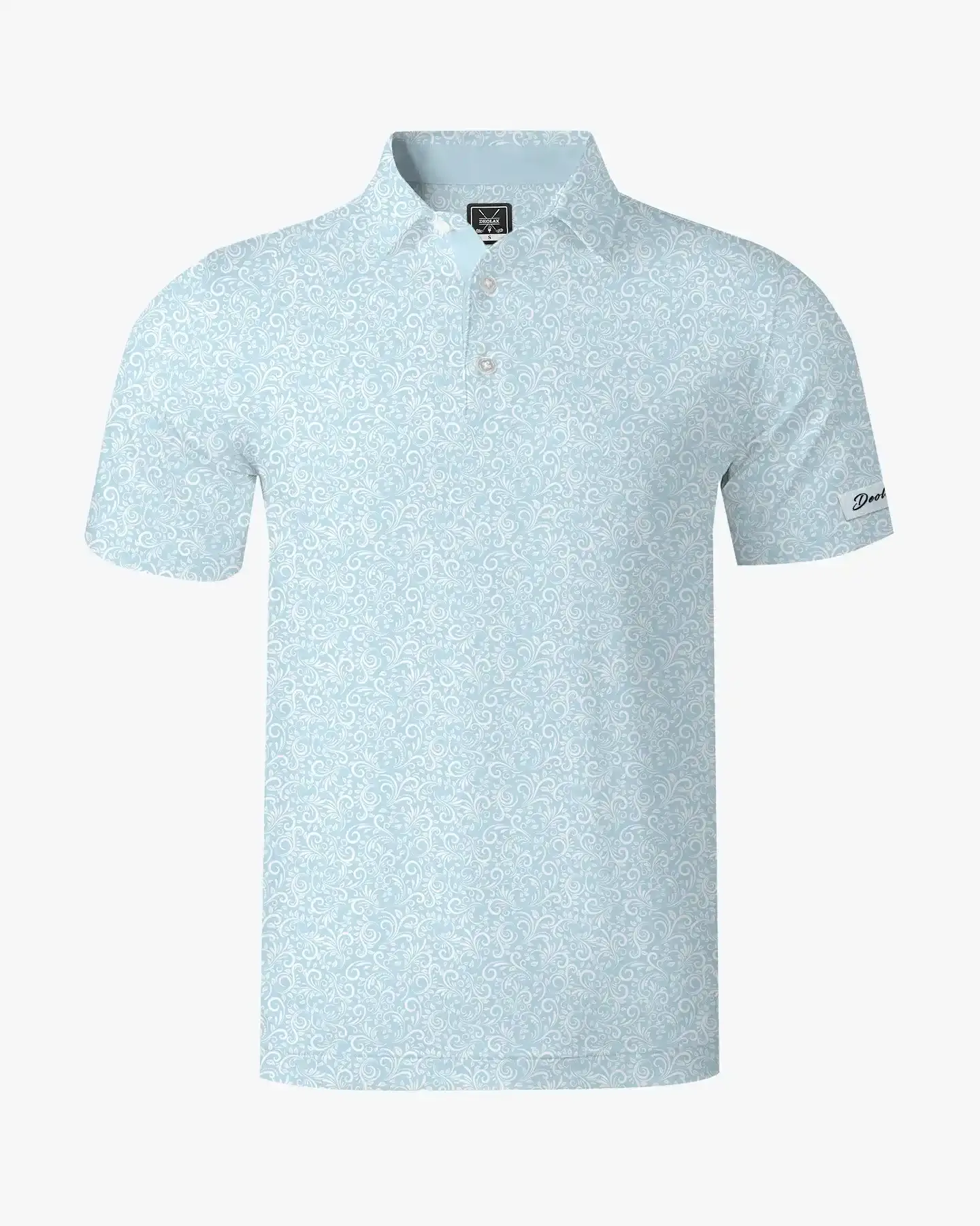 Light Blue Paisley Polo - Deolax